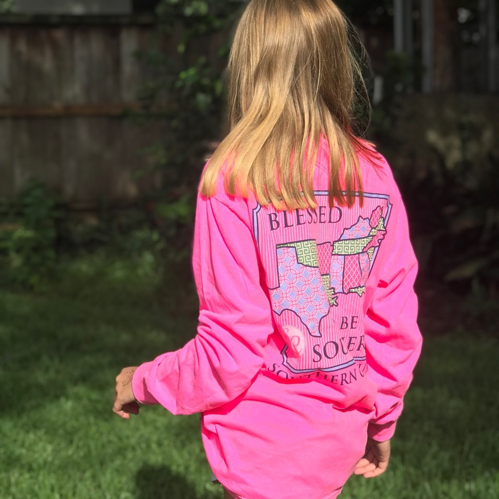 pink southern couture shirt.